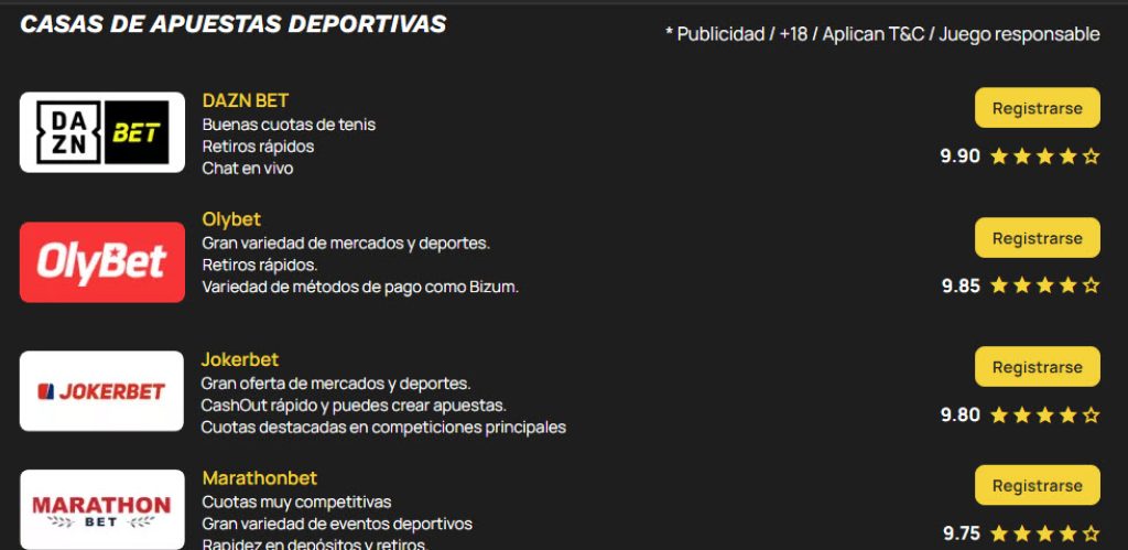 comparativas de casas de apuestas