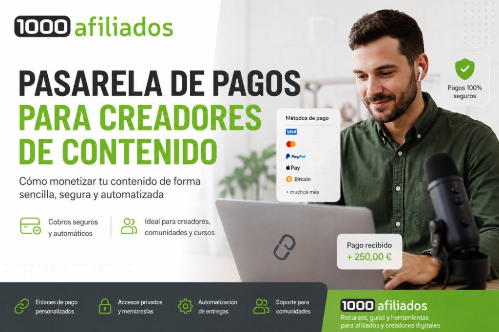 pasarela de pago para creadores de contenido